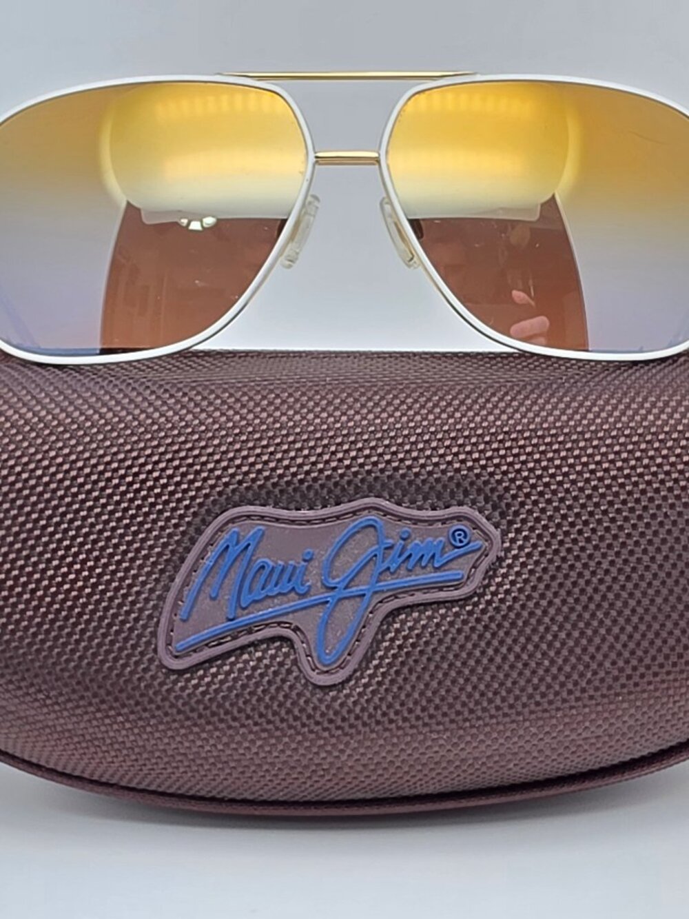 Maui Jim MJ778-05C Kami White Gold Frame Polarized Lens Aviator Sungalsses 62mm